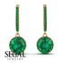 Hidden Halo Emerald Hoop Earrings - Catalina No. 19 image 2