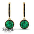 Hidden Halo Emerald Hoop Earrings - Catalina No. 34