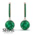 Hidden Halo Emerald Hoop Earrings - Catalina No. 20 image 2