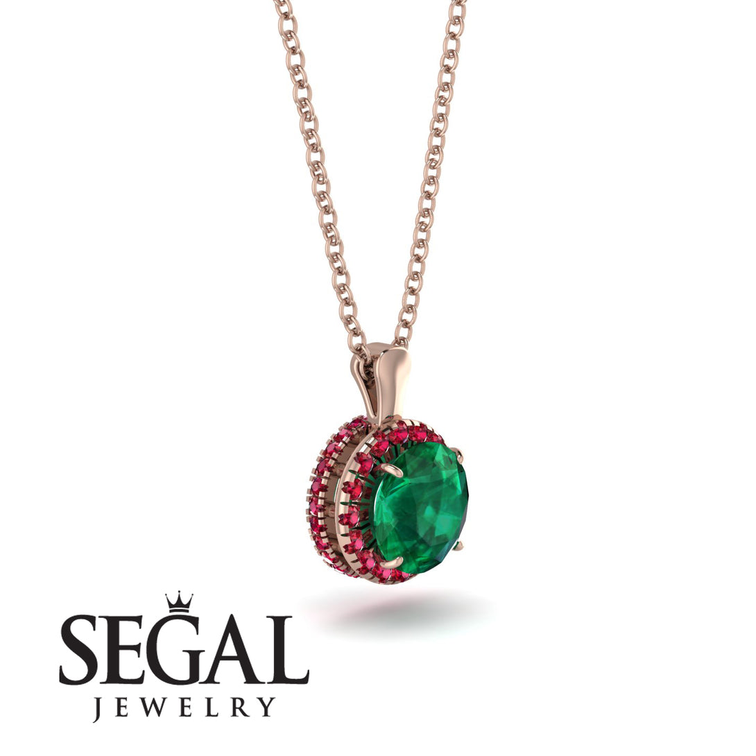 Hidden Halo Emerald Necklace - Catalina No. 50
