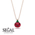 Hidden Halo Ruby Necklace - Rosalie No. 26