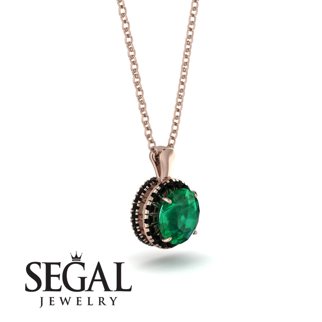 Hidden Halo Emerald Necklace - Catalina No. 35