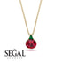 Hidden Halo Ruby Necklace - Rosalie No. 25