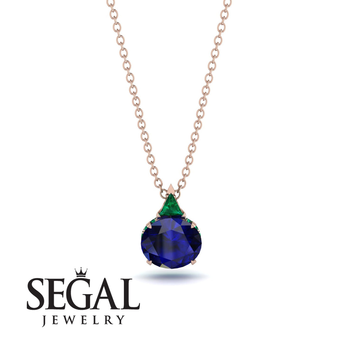 Hidden Halo Sapphire Necklace - Rosalie No. 29