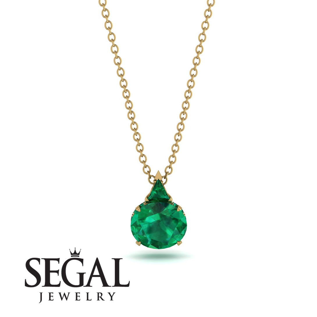 Hidden Halo Emerald Necklace - Rosalie No. 19