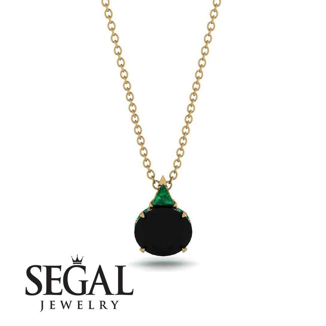 Hidden Halo Black Diamond Necklace - Rosalie No. 22