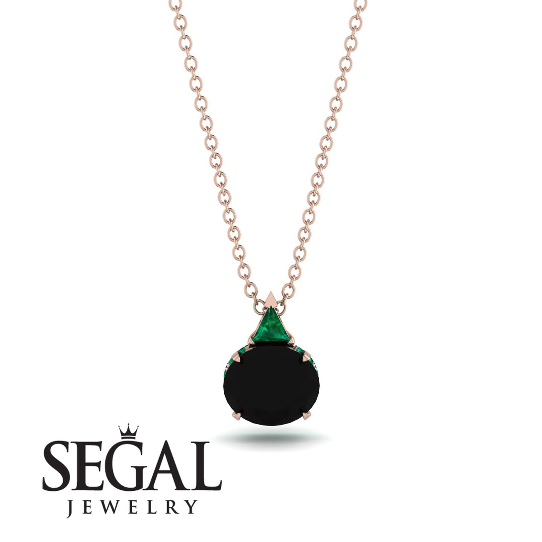 Hidden Halo Black Diamond Necklace - Rosalie No. 23
