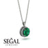 Hidden Halo Emerald Necklace - Catalina No. 6
