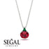 Hidden Halo Ruby Necklace - Rosalie No. 27