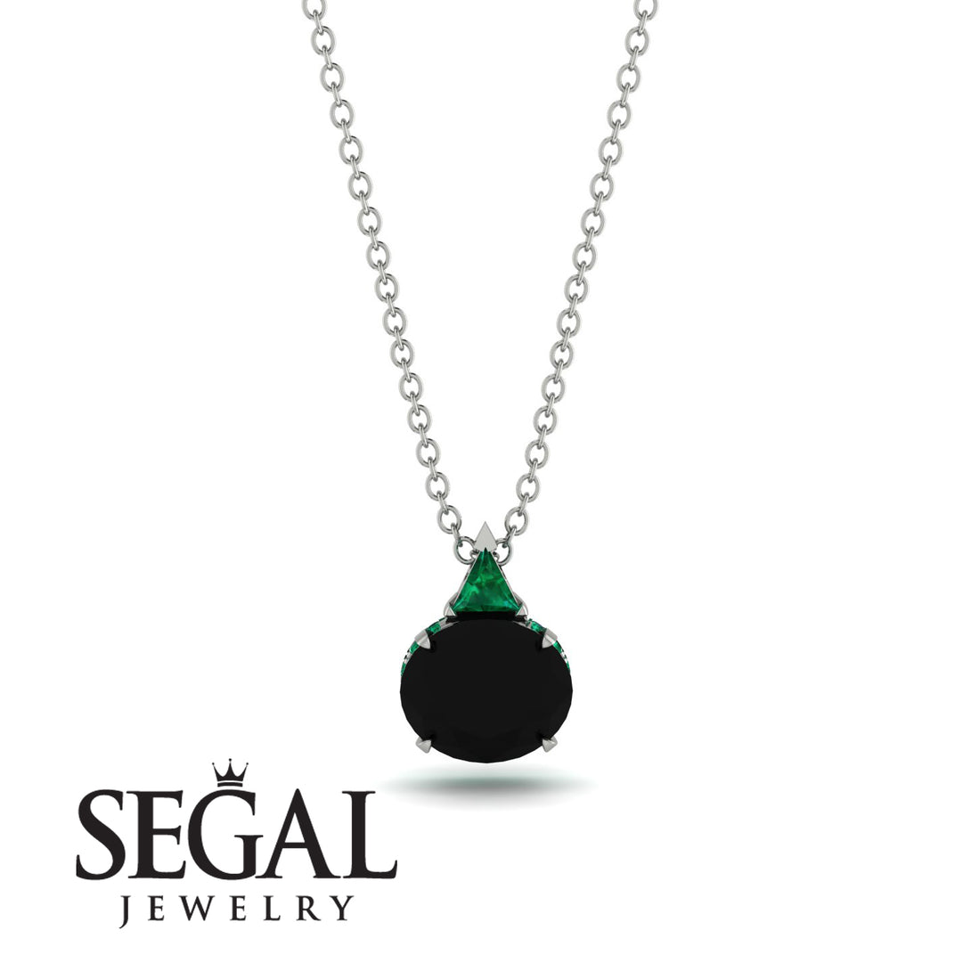 Hidden Halo Black Diamond Necklace - Rosalie No. 24