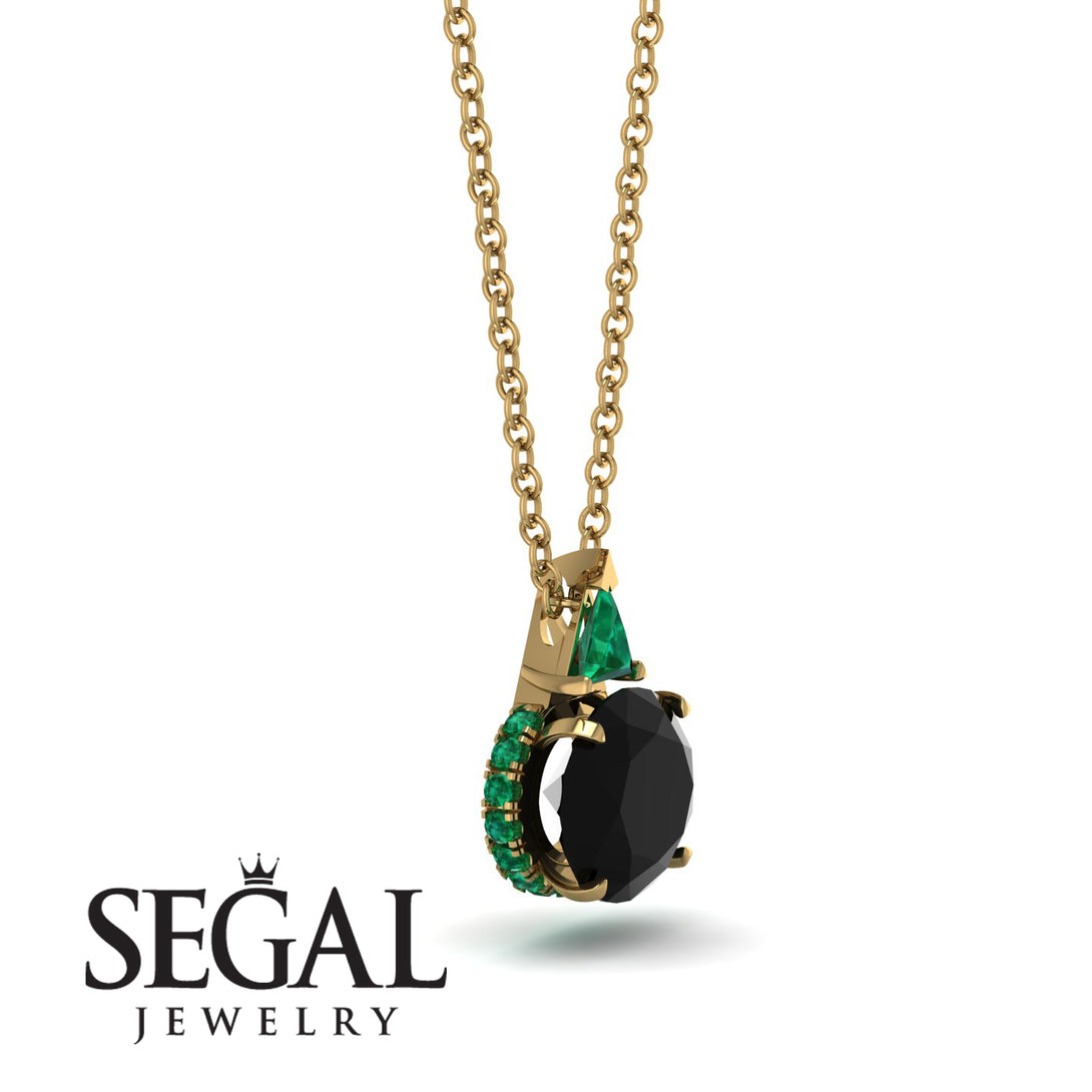 Hidden Halo Black Diamond Necklace - Rosalie No. 22