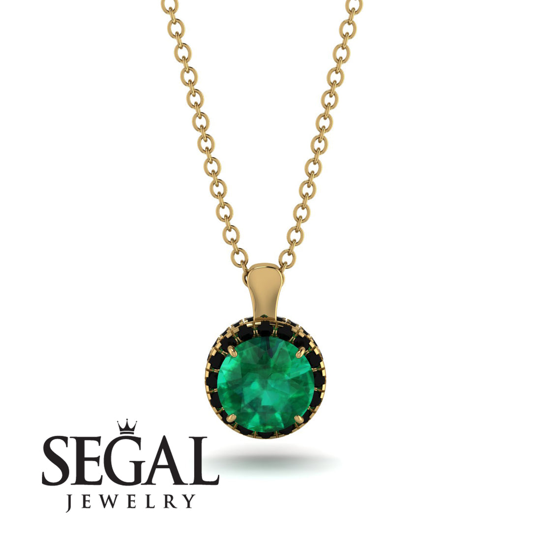 Hidden Halo Emerald Necklace - Catalina No. 34