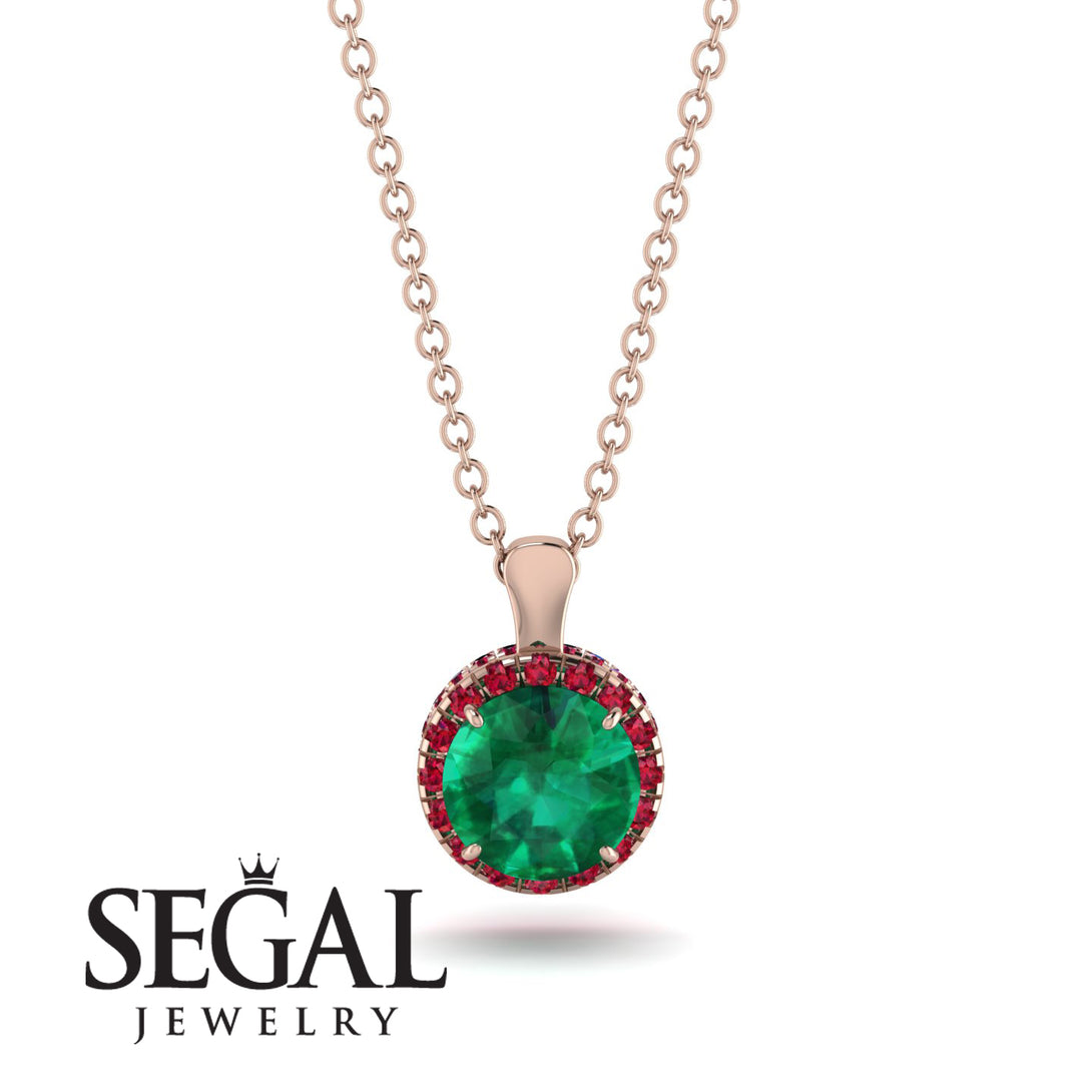 Hidden Halo Emerald Necklace - Catalina No. 50