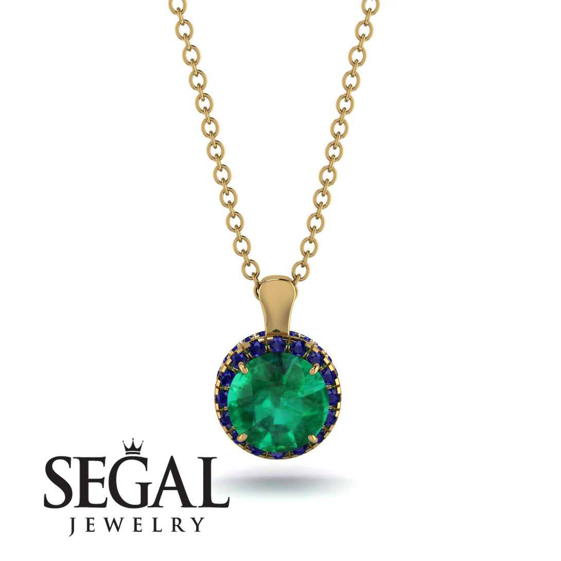 Hidden Halo Emerald Necklace - Catalina No. 64