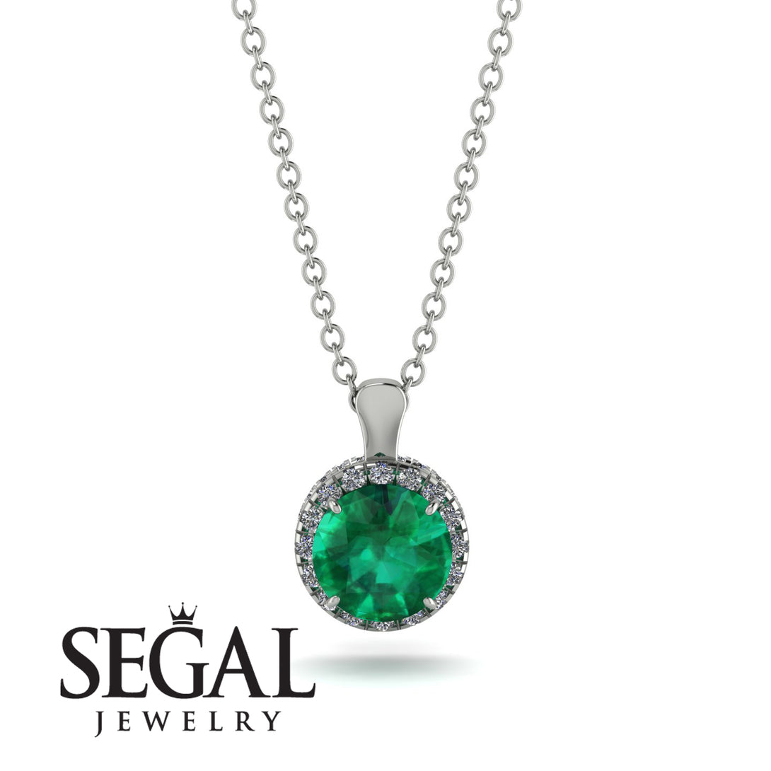 Hidden Halo Emerald Necklace - Catalina No. 6