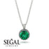 Hidden Halo Emerald Necklace - Catalina No. 6