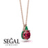 Hidden Halo Ruby Necklace - Rosalie No. 26