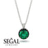Hidden Halo Emerald Necklace - Catalina No. 36