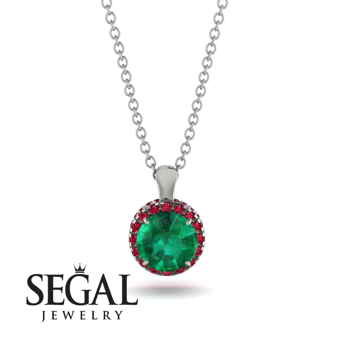 Hidden Halo Emerald Necklace - Catalina No. 51