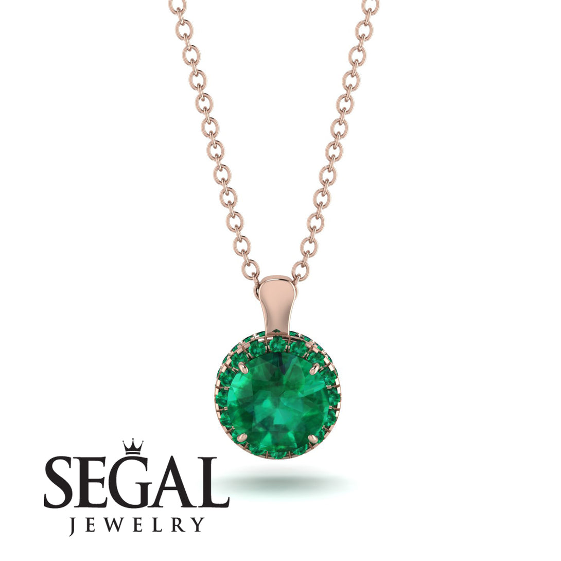 Hidden Halo Emerald Necklace - Catalina No. 20