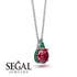 Hidden Halo Ruby Necklace - Rosalie No. 27