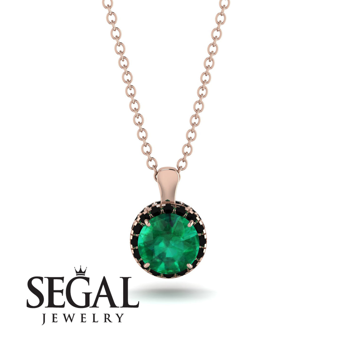 Hidden Halo Emerald Necklace - Catalina No. 35