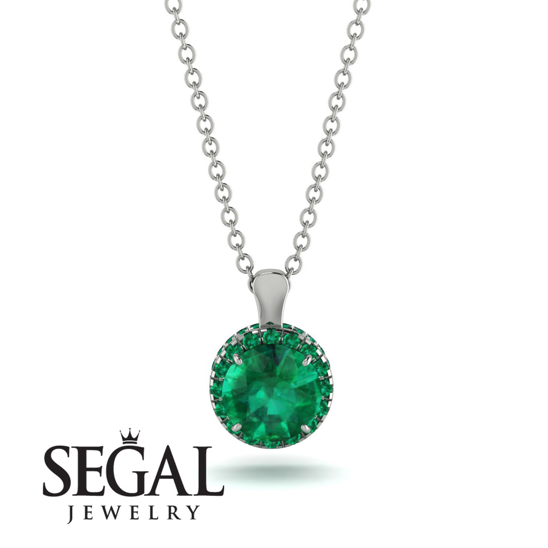 Hidden Halo Emerald Necklace - Catalina No. 21