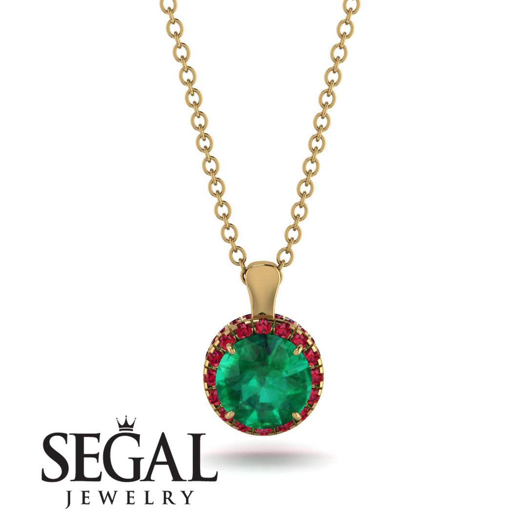 Hidden Halo Emerald Necklace - Catalina No. 49