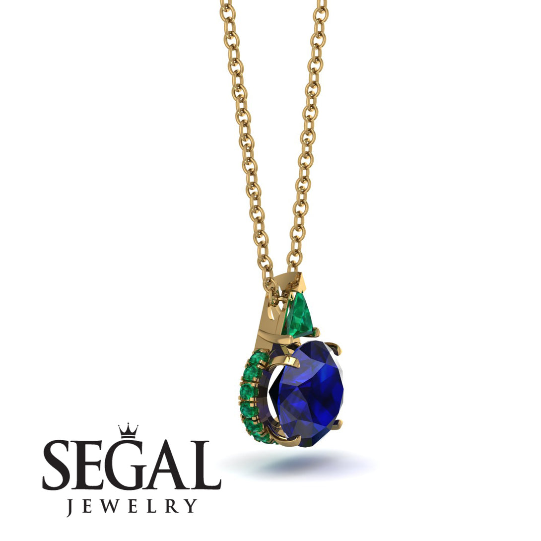 Hidden Halo Sapphire Necklace - Rosalie No. 28