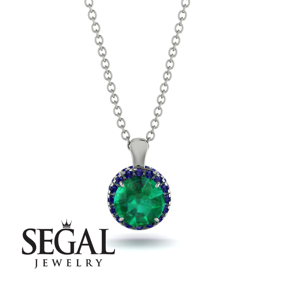 Hidden Halo Emerald Necklace - Catalina No. 66