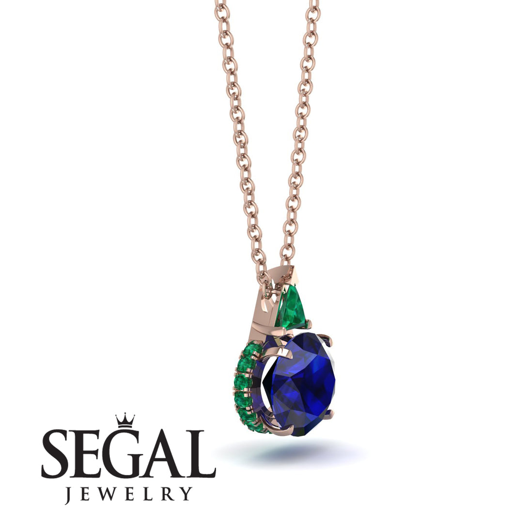 Hidden Halo Sapphire Necklace - Rosalie No. 29