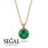 Hidden Halo Emerald Necklace - Catalina No. 4