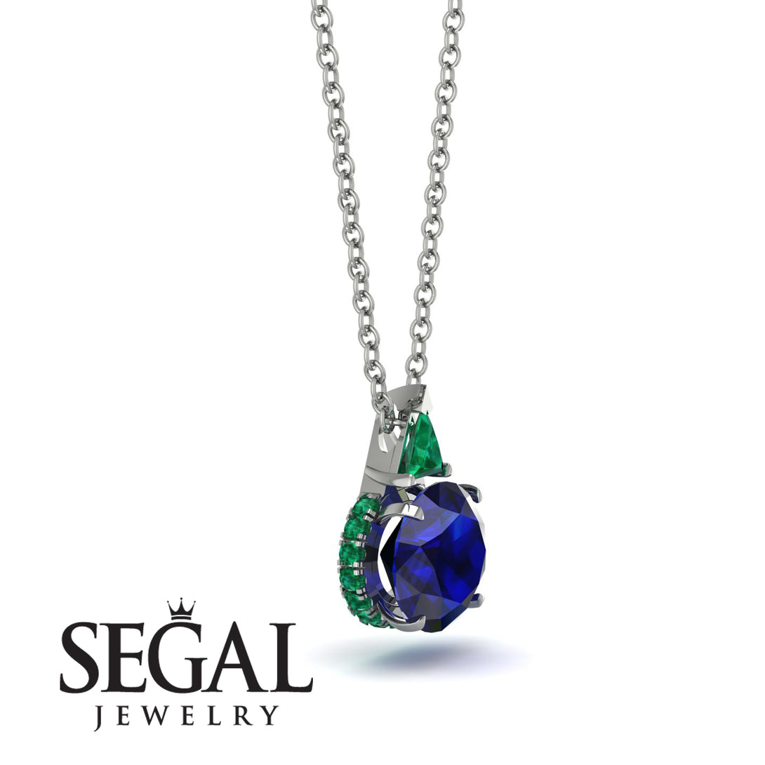 Hidden Halo Sapphire Necklace - Rosalie No. 30