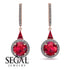 Hidden Halo Ruby Earrings - Joanna No. 11