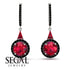 Hidden Halo Ruby Earrings - Joanna No. 42
