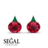 Hidden Halo Ruby Earrings - Rosalie No. 26