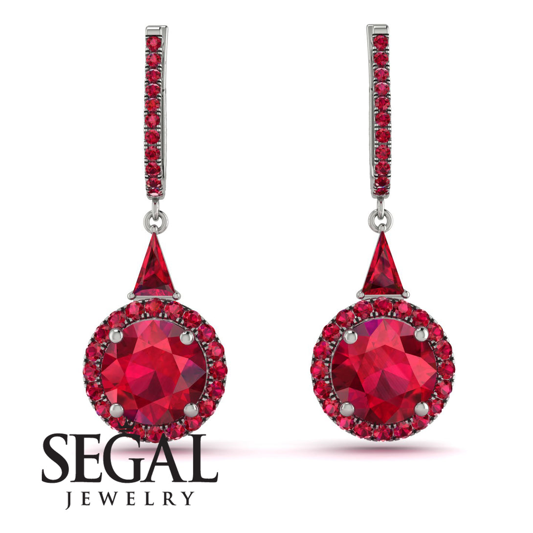 Hidden Halo Ruby Earrings - Joanna No. 57