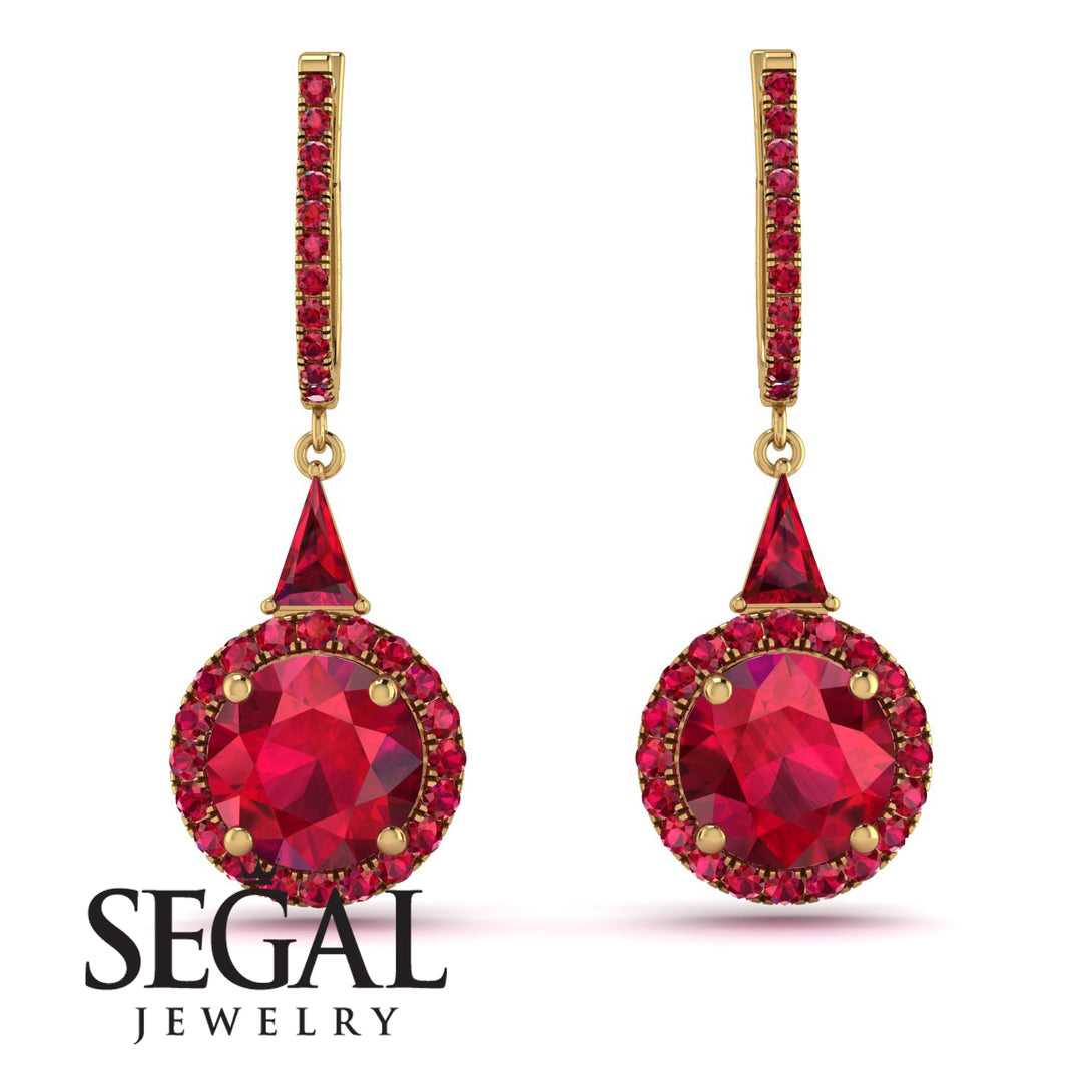 Hidden Halo Ruby Earrings - Joanna No. 55
