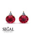 Hidden Halo Ruby Earrings - Rosalie No. 10