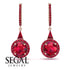 Hidden Halo Ruby Earrings - Joanna No. 56