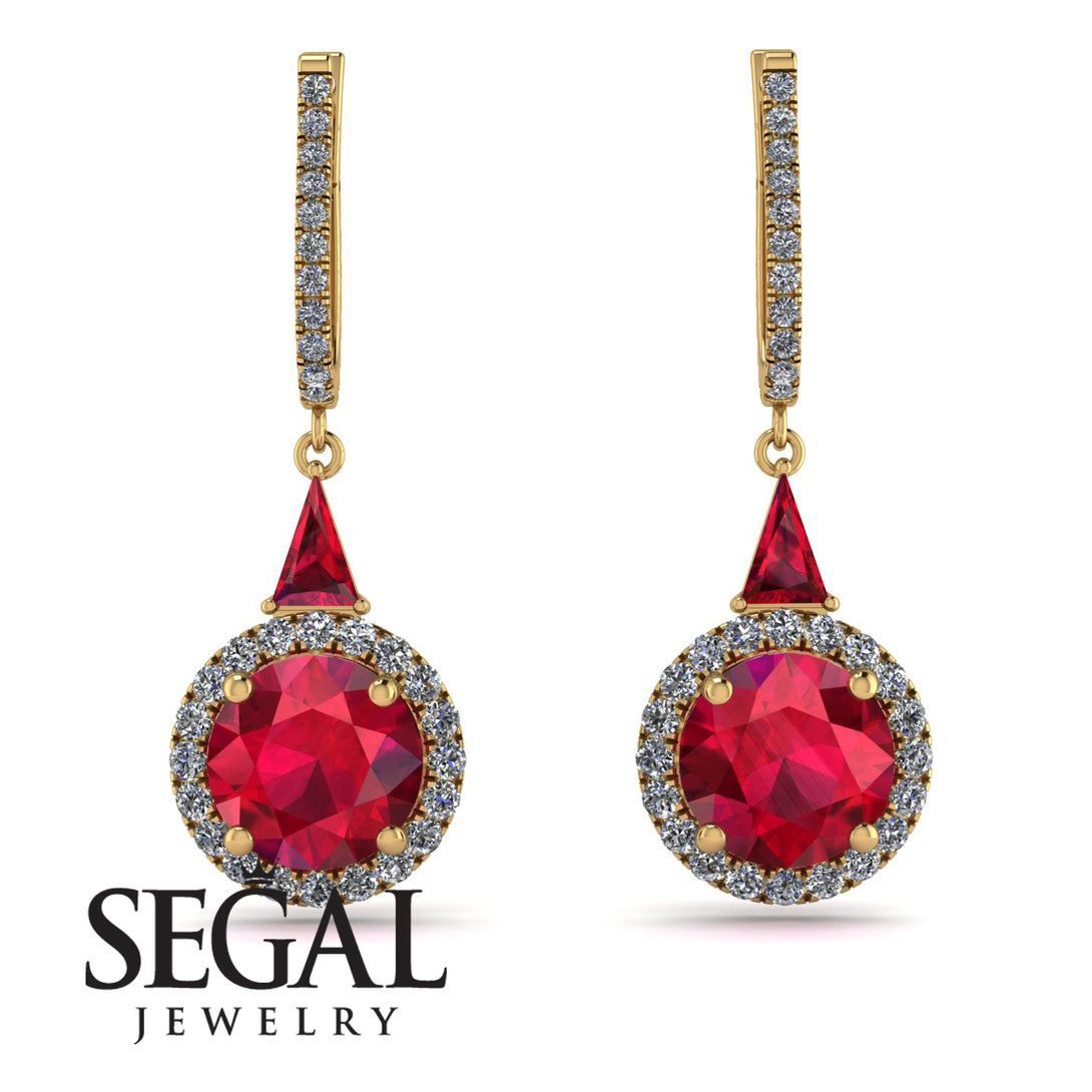 Hidden Halo Ruby Earrings - Joanna No. 10
