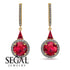 Hidden Halo Ruby Earrings - Joanna No. 10