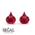 Hidden Halo Ruby Earrings - Rosalie No. 56