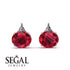 Hidden Halo Ruby Earrings - Rosalie No. 11