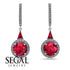 Hidden Halo Ruby Earrings - Joanna No. 12