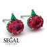 Hidden Halo Ruby Earrings - Rosalie No. 27