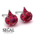 Hidden Halo Ruby Earrings - Rosalie No. 57