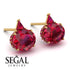Hidden Halo Ruby Earrings - Rosalie No. 55