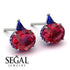 Hidden Halo Ruby Earrings - Rosalie No. 72