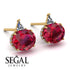 Hidden Halo Ruby Earrings - Rosalie No. 10